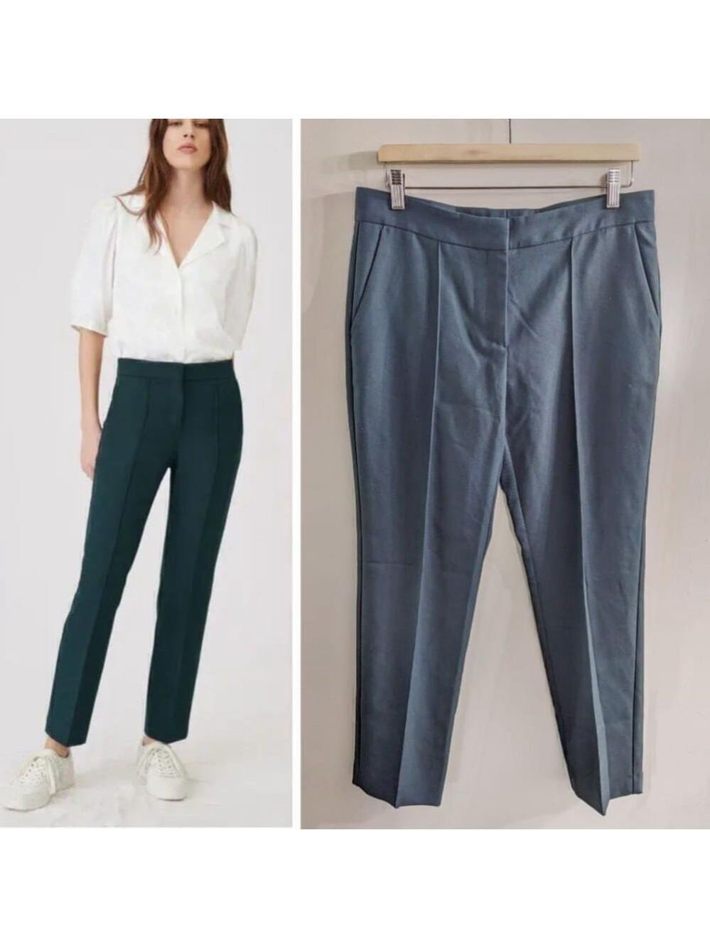 NWT Maje | Straight-Cut Suit Pants in Green